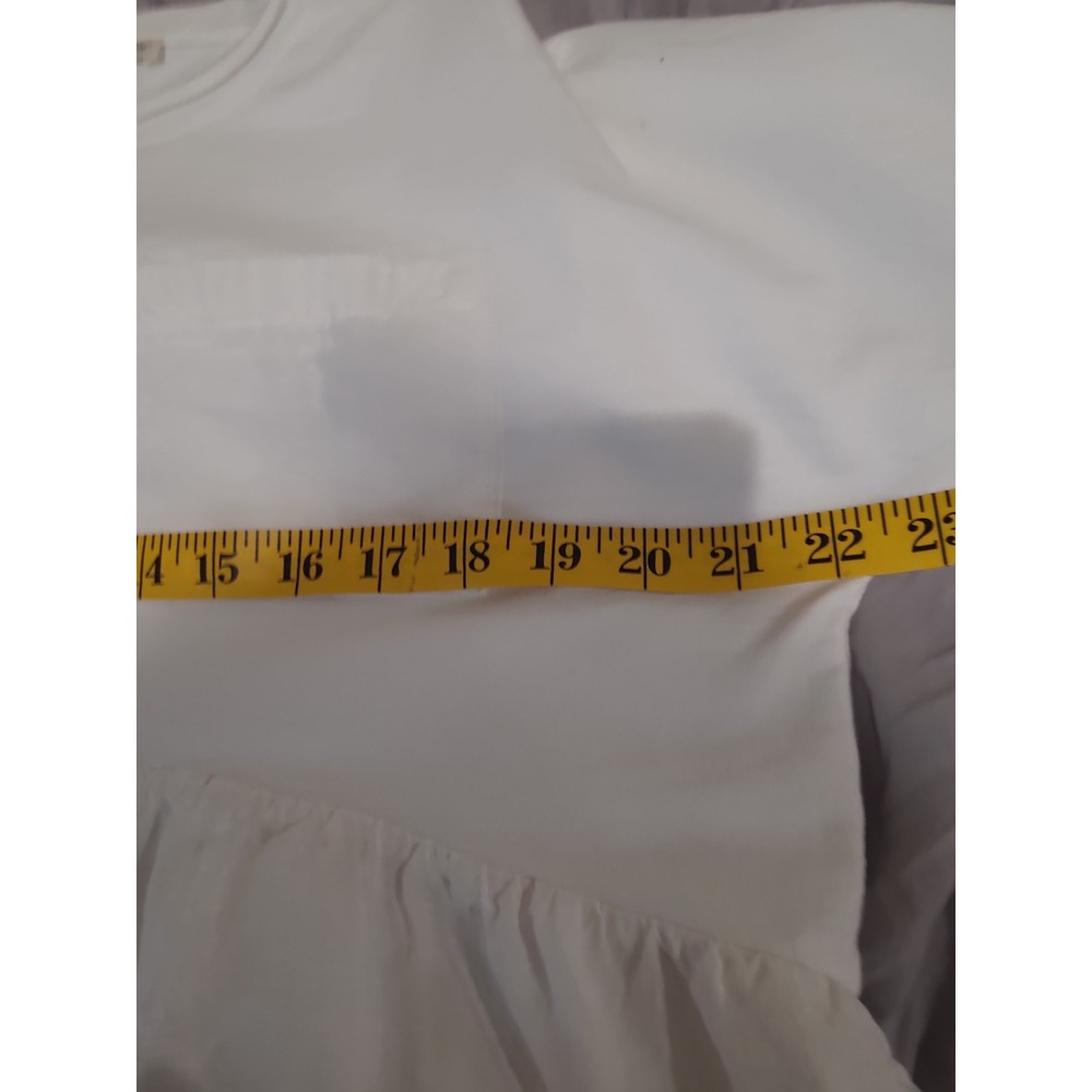 Postmark for Anthro Women SZ S Cotton linen white peplum top coastal casual boho - Picture 6 of 9